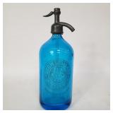 Vintage blue glass seltzer bottle