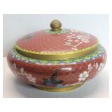 Vintage Chinese cloisonne covered bowl