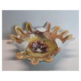Vintage Murano style glass bowl with polished base