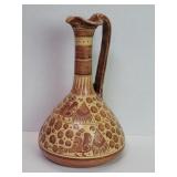 Greek hand painted ceramic wine jug