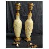 Pair of porcelain vase table lamps