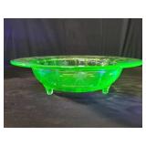 Uranium glass footed bowl