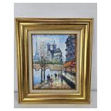 J. Bardot signed oil painting of a Parisian scene