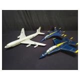 3 wood model airplanes