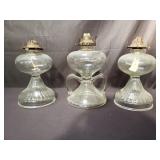Vintage glass oil lamps