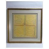 Pencil signed Blawauché abstract pastel on rag