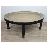 Embossed/etched brass top tea table