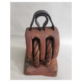 Antique nautical pulley