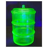 Hazel Atlas uranium glass stacking refrigerator