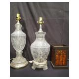 2 crystal table lamps 1 contemporary table lamp