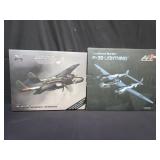 2 die cast model airplanes