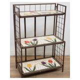 Contemporary 3-tier metal folding plant stand with