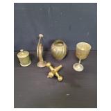 Brass vase , brass bugle, brass tone jack brass