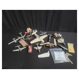 Collection of vintage model airplanes and toys