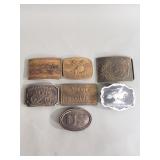 7 vintage brass belt buckles