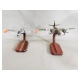 Pair of plastic combact aircraft models with w