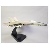 F/A - 18E Hornet aircraft wood model on stand