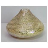 Signed Abelman iridescent art glass vase