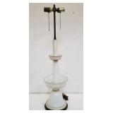 Vintage milk glass table lamp
