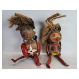 Pair of vintage Mexican erotic folk art hand-