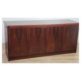 Mid-century Modern-style walnut veneer credenza