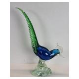 Vintage hand blown glass pheasant figure