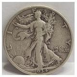 1934-S Walking Liberty silver half dollar coin.