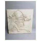 Modern plaster plaque Assyrian warrior relief