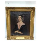 Antique portrait of Georgian woman oil on canvas