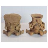 Pair of Pre-Columbian style figural vessels