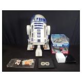R2D2 robot toy and airplane models