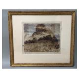 Pencil signed etching on paper wlminiature