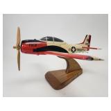 T-28 Trojan wood model aircraft with stand