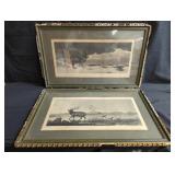 Pair of antique Charles Mottram engravings