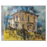 Signed June Walton oil on canvas "The Saltbox"