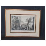 Vintage Italian etching "Veduta dell