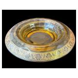 Vintage amber depression glass console bowl