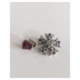 14k white gold Shriners lapel pin with a