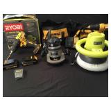 Power tools, drill/screwdriver, router, buffer