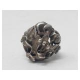 Silver floral ring