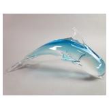 Hand blown glass dolphin