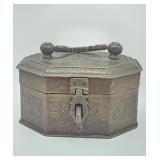 Antique, handcrafted, carved tinned copper