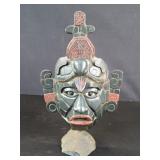 Vintage Mayan stone funerary mask