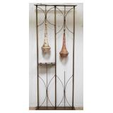Mid-century Modern metal room divider with hanging