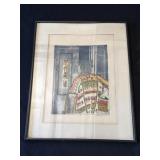Framed Sylvia Harrison signed painting