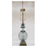 Vintage glass and brass table lamp