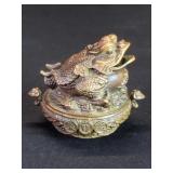 Vintage Chinese bronze Feng Shui money frog
