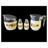 Vintage Corning Ware milk glass creamer set