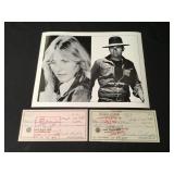 Tom Laughlin actor "Billy Jackï¿½ autographed check