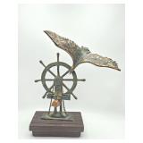 Vintage Curtis Jere bronze seagull on a copper